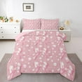thumbnail image 1 of Feelyou Fashion Pink Bowknot Twin Comforter Sets, Girly Kawaii Cartoon Bedding Set, 2pcs, 1 of 8