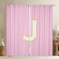 thumbnail image 1 of Feelyou Fashion Pink Stripes Blackout Curtains Set of 2 (52x84 Each) for Teen, Initial J Letter Window Curtains, Cute Princess Cartoon Curtains and Drapes, Curtains and Drapes Decor, 1 of 6