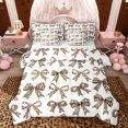 thumbnail image 1 of Feelyou Fashion Polkadot Bow Comforter Set 7pcs, Cheetah Leopard Print Full Bedding Set, 1 of 8