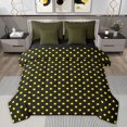 thumbnail image 1 of Feelyou Fashion Polkadots Comforter Set 7pcs, Black Yellow Abstract Full Bedding Set, 1 of 8