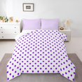 thumbnail image 1 of Feelyou Fashion Polkadots Queen Comforter Set, White Purple Abstract Bedding Set, 3pcs, 1 of 8
