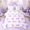 thumbnail image 1 of Feelyou Fashion Princess Bow Bedding Comforter Set 7pcs, Cartoon Bowknot King Bedding Sets, 1 of 8