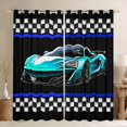 thumbnail image 1 of Feelyou Fashion Racing Car Blackout Curtains Set of 2 (52x84 Each) for Boys, Modern Extreme Sports Window Curtains, Checkered Flag Curtains and Drapes, Blackout Curtains Room Decor, 1 of 6