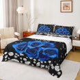 thumbnail image 1 of Feelyou Fashion Rose Flower Bed Sheets, Valentines Day Floral Blue King Sheets, Sequin Print Diamond Sheet Set, Ultra Soft Bedroom Decor, 4-Piece, 1 of 7