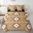 thumbnail image 1 of Feelyou Fashion Triangle Aztec Twin Bedding Sets 7-Piece, Boho Rustic Farmhouse Bedding Comforter Set, Southwetsern Theme Reversible Sheet Sets, Super Cozy Room Decor, 1 of 9
