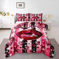 thumbnail image 1 of Feelyou Fashion Valentine's Day Twin Comforter Sets, Love Heart Couple Bedding Set, 2pcs, 1 of 8