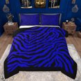 thumbnail image 1 of Feelyou Fashion Zebra Print Full Size Comforter Sets, Blue Lines Abstract Bedding Comforter Set, Teens Kids Boys Girls Reversible Bedding Sets, Ultra Soft Bedroom Decor, 3-Piece, 1 of 8