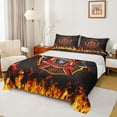 thumbnail image 1 of Feelyou Fire Fighter Full Size Sheets for Teens, Firemen Sign Bed Sheets, Honeycomb Geometric Sheet Sets, Lightweight Room Decor,4-Piece, 1 of 7