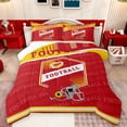 thumbnail image 1 of Feelyou Football Athlete Helmet Full Size Comforter Sets, Red Gold Abstract Bedding Comforter Set, Rugby Sports Theme Reversible Bedding Sets, Microfiber Bedroom Decor, 3 Pieces, 1 of 8