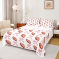 thumbnail image 1 of Feelyou Football Rugby Bed Sheets, Kawaii Princess Bow King Sheets, 4-Piece, 1 of 7