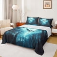 thumbnail image 1 of Feelyou Forest Flying Dragon Bed Sheets for Men Women Kids, Gothic Woodland Wildlife King Sheets, Cyan, 4pcs, 1 of 5