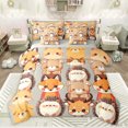 thumbnail image 1 of Feelyou Fox Bear Hedgehog Bedding Comforter Set 7pcs, Cartoon Animal Queen Bedding Sets, 1 of 8