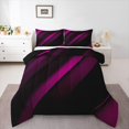 thumbnail image 1 of Feelyou Fuchsia Striped Geometric Bedding Comforter Set, Futuristic Abstract Twin Comforter Sets, Teen Child Kid Adult Reversible Bedding Set, Super Cozy Room Decor, 2 Pieces, 1 of 8
