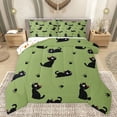 thumbnail image 1 of Feelyou Funny Black Cat Queen Comforter Set for Teens, Kawaii Kitten Animal Bedding Sets, Cartoon Theme Reversible Bedding Comforter Set, Microfiber Bedroom Decor, 3pcs, 1 of 8