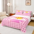 thumbnail image 1 of Feelyou Funny Cute Duck Full Size Sheets, Girly Pink Plaid Patchwork Bed Sheets, Teens Kids Boys Girls Sheet Sets, Lightweight Room Decor, 4pcs, 1 of 7