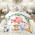 thumbnail image 1 of Feelyou Funny Farm Pig Bedding Comforter Set 7pcs for Teens, Tiger Elephant Queen Bedding Sets, Eucalyptus Leaves Botanical Reversible Queen Sheet Sets, Breathable Home Decor, 1 of 8