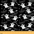 thumbnail image 1 of Feelyou Funny Ghost Fabric by the Yard 1 Yard, Black White Bats Print Home Decor Fabric by the Yard, Teenager Boys Girls Sewing Fabric, Super Cozy Room Decor, 1 of 6