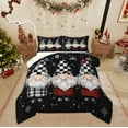 thumbnail image 1 of Feelyou Funny Gnome Full Size Comforter Sets, Checkered Geometric Bedding Comforter Set, Christmas Snowflake Reversible Bedding Sets, Ultra Soft Home Decor,3-Piece, 1 of 8