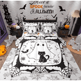 thumbnail image 1 of Feelyou Funny Halloween Ghost Bedding Comforter Set 7-Piece, Gothic Spider Web King Bedding Sets, Teens Boys Girls Kids Reversible Bed Sheets, Breathable Home Decor, 1 of 7