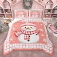 thumbnail image 1 of Feelyou Funny Orange Snowman Bedding Comforter Set for Teens, Christmas Snowflake Print Twin Comforter Sets, Fashion Buffalo Reversible Bedding Set, Lightweight Room Decor, 2pcs, 1 of 9