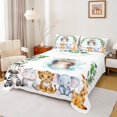 thumbnail image 1 of Feelyou Funny Otter Lover Bed Sheets for Teens, Tiger Elephant King Sheets, Eucalyptus Leaves Botanical Sheet Set, Lightweight Room Decor, 4pcs, 1 of 7