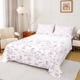 thumbnail image 1 of Feelyou Funny Pug Dog Bed Sheets for Kids, Kawaii Dalmatian Animal King Sheets, Cute Flower Floral Sheet Set, Luxury Bedroom Decor, 4 Pieces, 1 of 7