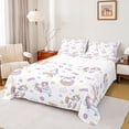 thumbnail image 1 of Feelyou Funny Unicorn Child Twin Sheet Sets, Kawaii Donut Rainbow Twin Fitted Sheet, Princess Cartoon Theme Flat Sheet, Lightweight Room Decor, 3 Pieces, 1 of 7