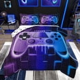 thumbnail image 1 of Feelyou Futuristic Game Controller Bedding Comforter Set for Kids, Purple Blue Honeycomb Twin Comforter Sets, Gaming Gamer Gamepad Reversible Bedding Set, Luxury Bedroom Decor, 2-Piece, 1 of 9