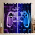 thumbnail image 1 of Feelyou Futuristic Game Controller Black Out Curtains for Kids, Purple Blue Honeycomb Curtains Pack of 2 (42x63 Each), Gaming Gamer Gamepad Bedroom Curtains, Blackout Curtains Bedroom Decor, 1 of 7