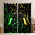 thumbnail image 1 of Feelyou Futuristic Gamepad Boys Black Out Curtains, Green Yellow Abstract Line Curtains Pack of 2 (42x63 Each), Modern Video Gaming Bedroom Curtains, Window Curtains Home Decor, 1 of 6