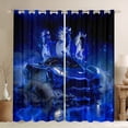 thumbnail image 1 of Feelyou Sports Car Blackout Curtains 2-Pack (42x63), Racing Horse Window Curtains, 1 of 6