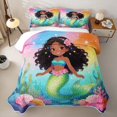 thumbnail image 1 of Feelyou Galaxy Black Ocean Mermaid Quilt Full for Boys Girls, Watercolor Rainbow Galaxy Full Bedspread Sets, 3 Pieces, 1 of 7