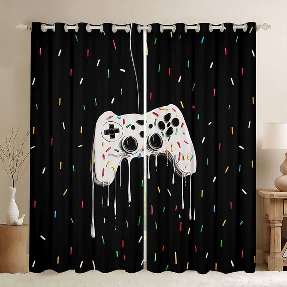 Feelyou Gamepad Boy Curtains Pack of 2 (42x84 Each), Video Gaming Curtains Blackout