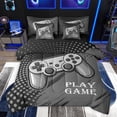 thumbnail image 1 of Feelyou Gaming Controller Kids Bedding Comforter Set 7 Pieces, Grey Abstract Full Bedding Set, Cartoon Video Game Lover Reversible Fitted Sheet Flat Sheet, Microfiber Bedroom Decor, 1 of 7
