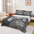 thumbnail image 1 of Feelyou Gaming Controller Kids Twin Sheet Sets, Grey Abstract Twin Fitted Sheet, Cartoon Video Game Lover Flat Sheet, Microfiber Bedroom Decor, 3-Piece, 1 of 7
