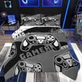 thumbnail image 1 of Feelyou Gaming Gamer Kids Bedding Comforter Set, Game Gamepad Controller Twin Comforter Sets, Grey Cartoon Style Reversible Bedding Set, Microfiber Bedroom Decor, 2pcs, 1 of 9