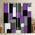 thumbnail image 1 of Feelyou Geometric Anstract Black Out Curtains for Adult, Purple Grey Square Curtains Pack of 2 (42x63 Each), Modern Fashion Bedroom Curtains, Curtains and Drapes Home Decor, 1 of 6
