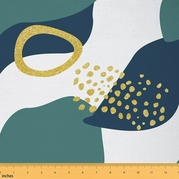 Feelyou Geometric Fabric by the Yard 1 Yard for Adult, Fashion Minimalism Room Decor Fabric by the Yard, Gold Sequin Print Fabric for Sewing, Microfiber Bedroom Decor
