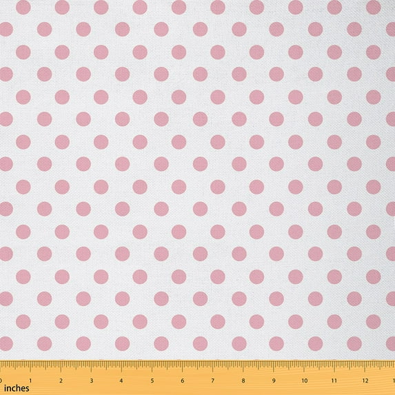 Feelyou Geometric Fabric by the Yard 2 Yards for Adult, Girly Pink Polka Dots Home Decor Fabric by the Yard, Chic Circle Abstract Sewing Fabric, Ultra Soft Home Decor
