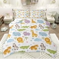 thumbnail image 1 of Feelyou Giraffe Lion Dino Full Size Comforter Sets, Zebra Wildlife Bedding Sets, 3pcs, 1 of 8