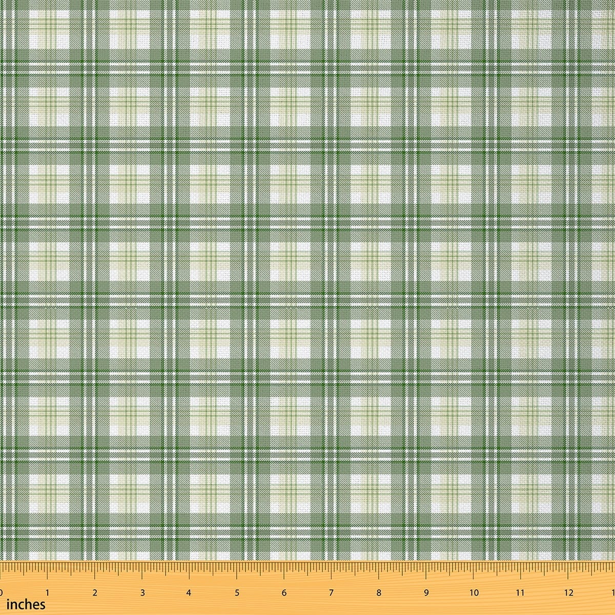 Feelyou Girl Buffalo Plaid Fabric by the Yard 2 Yards, Green Checkered Room Decor Fabric by the Yard, Chic Geometric Artwork Fabric for Sewing, Lightweight Room Decor