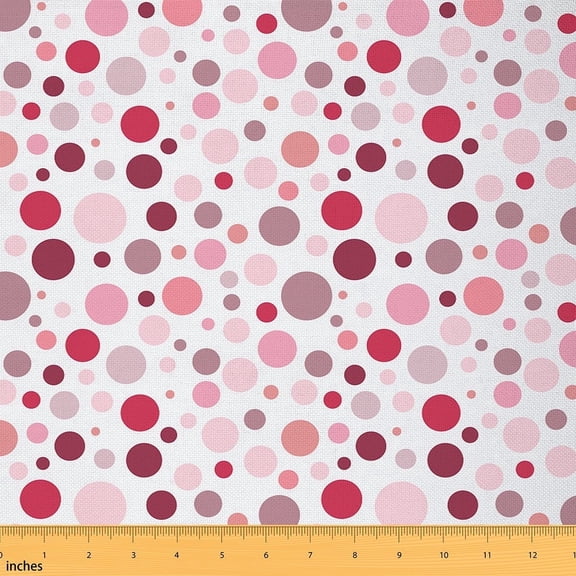 Feelyou Girl Polka Dots Fabric by the Yard 1 Yard, Geometric Abstract Home Decor Fabric by the Yard, Modern Simple Style Sewing Fabric, Breathable Home Decor