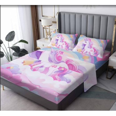 Personalized Pink Bow & Initial Comforter Set - Twin Size Glitter Microfiber Bedding Gift For Girls & Teens
