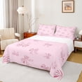 thumbnail image 1 of Feelyou Girls Princess Bow Full Size Sheets, Cartoon Stripes Geometric Bed Sheets, Kawaii Pink Bowknot Sheet Sets, Lightweight Room Decor, 4-Piece, 1 of 7