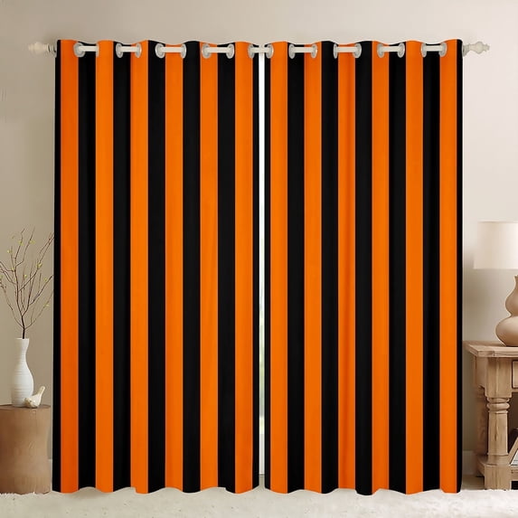 Feelyou Girls Stripes Buffalo Blackout Curtains Set of 2 (52x84 Each), Abstract Geometric Window Curtains, Vintage Farmhouse Style Curtains and Drapes, Window Curtains Room Decor
