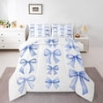 thumbnail image 1 of Feelyou Girly Blue Bowknot Bedding Comforter Set, Kawaii Princess Bow-tie Twin Comforter Sets, Cartoon Ribbon Style Reversible Bedding Set, Microfiber Bedroom Decor, 2 Pieces, 1 of 8