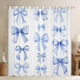 thumbnail image 1 of Feelyou Girly Blue Bowknot Blackout Curtains Set of 2 (52x84 Each), Kawaii Princess Bow-tie Window Curtains, Cartoon Ribbon Style Curtains and Drapes, Blackout Curtains Bedroom Decor, 1 of 6