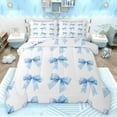thumbnail image 1 of Feelyou Girly Blue Bowknot Queen Comforter Set, Princess Watercolor Bow-tie Bedding Sets, Teens Kids Girls Women Reversible Bedding Comforter Set, Lightweight Room Decor, 3 Pieces, 1 of 8