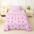 thumbnail image 1 of Feelyou Girly Pink Bow Twin Comforter Sets, Cartoon Bedding Set, 2pcs, 1 of 7