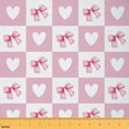 thumbnail image 1 of Feelyou Girly Pink Bow-tie Fabric by the Yard 1 Yard, Princess Bowknot Room Decor Fabric by the Yard, Cartoon Buffalo Fabric for Sewing, Microfiber Bedroom Decor, 1 of 6